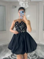 پیراهن دکلته سوزن دوزی کد 4032041 - Image 3