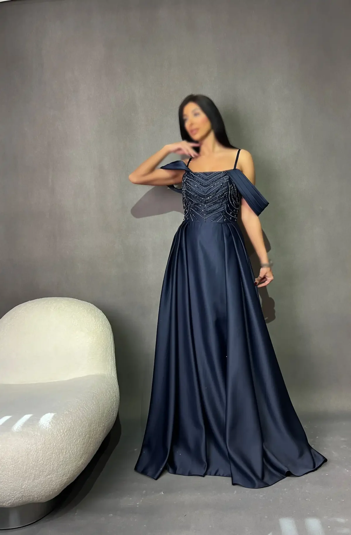 ماکسی آف شولدر بالا کار شده کد 3305 - Image 6