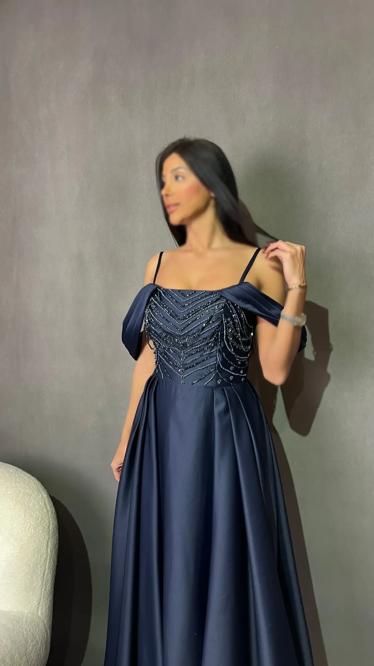 ماکسی آف شولدر بالا کار شده کد 3305 - Image 5