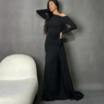 ماکسی آستین دار جلو گل کد Z23/1