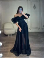 ماکسی دامن حریر آستین پفی کد 2870 - Image 3