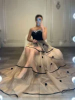 ماکسی دکلته بالا نگین پایین تور کد Y66/1 - Image 4