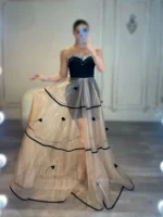 ماکسی دکلته بالا نگین پایین تور کد Y66/1