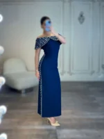 پیراهن میدی یقه مرواریدی کد 3016 - Image 2