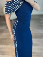 پیراهن میدی یقه مرواریدی کد 3016 - Image 4