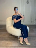 پیراهن میدی یقه مرواریدی کد 3016