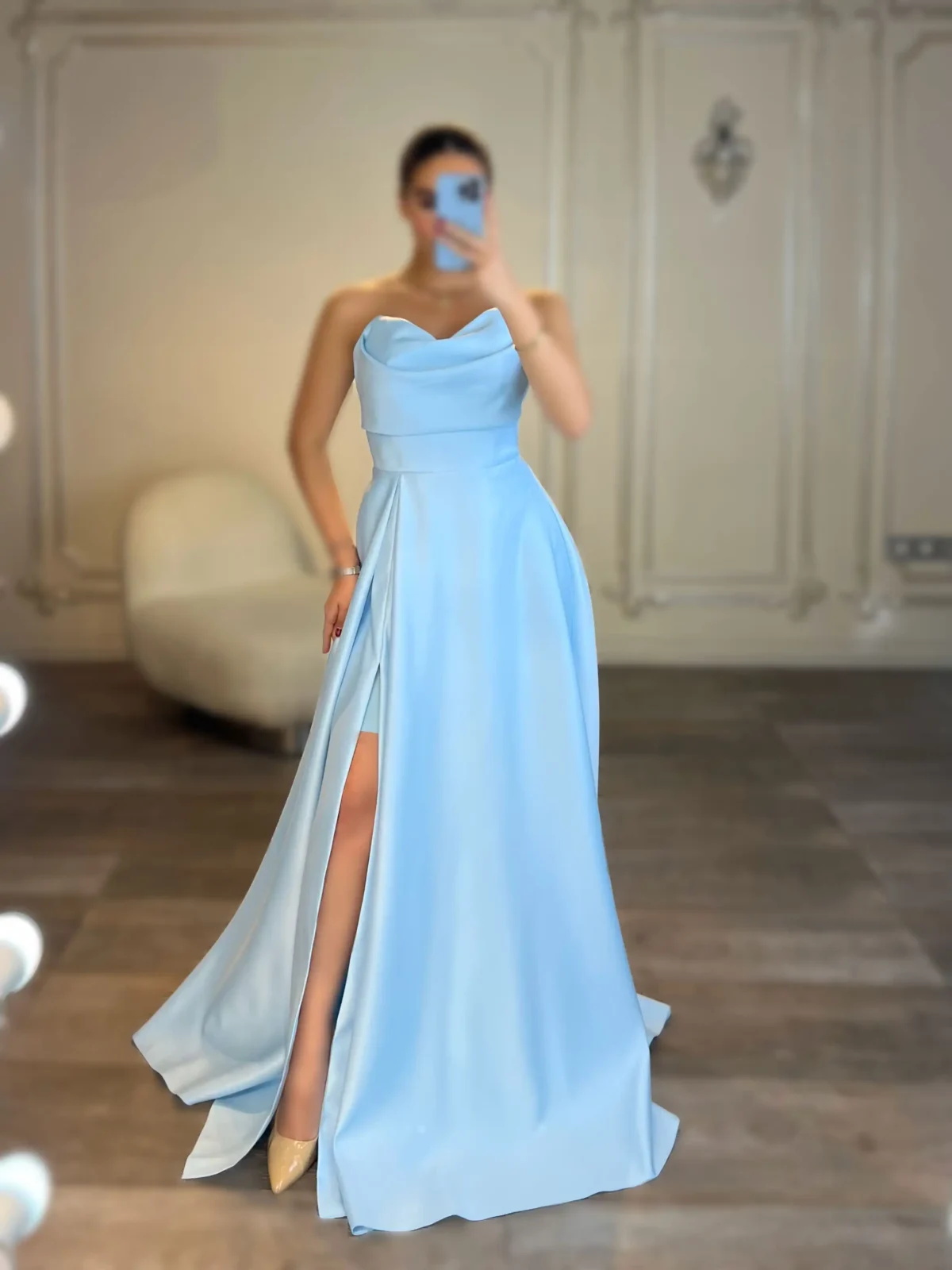 ماکسی دکلته ساتن آمریکایی 2789 - Image 2