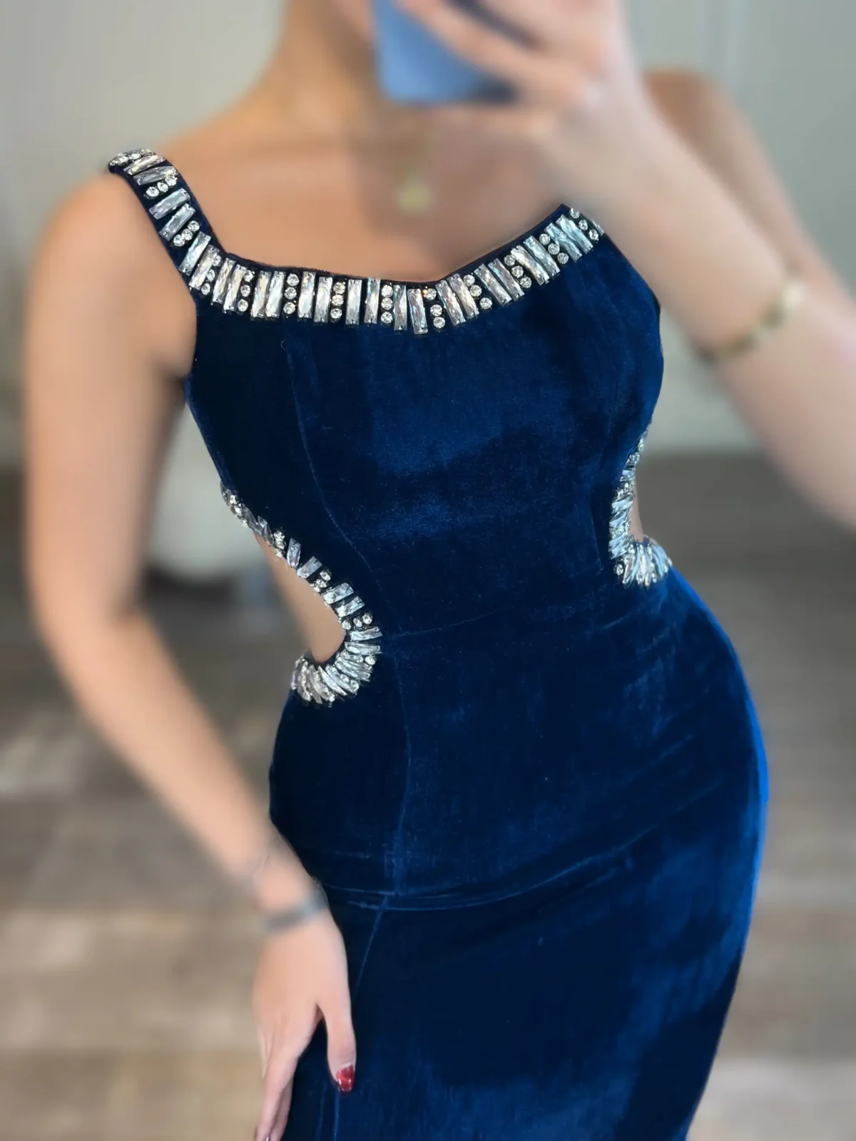 ماکسی مخمل بغل باز نگین کد 11092 - Image 7