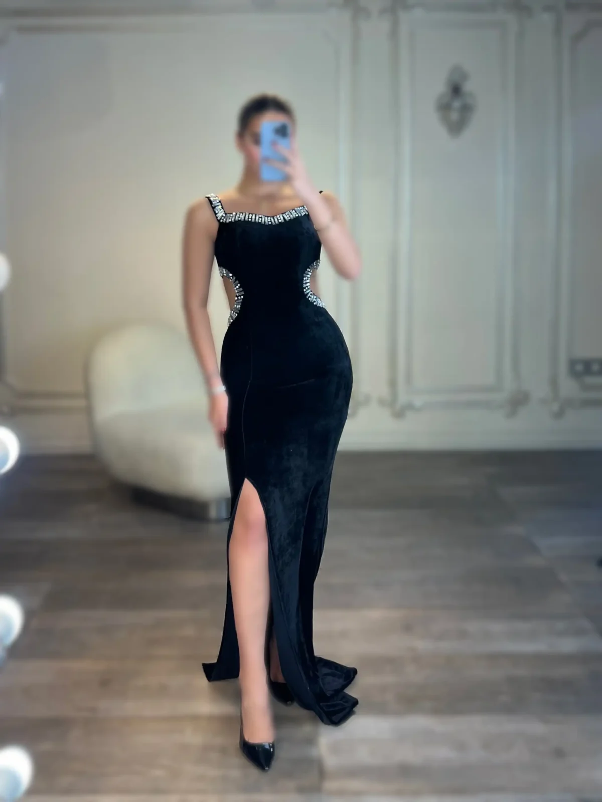 ماکسی مخمل بغل باز نگین کد 11092 - Image 6