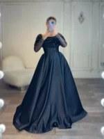 پیراهن ماکسی بالا پولکی پایین ساتن کد Z38 - Image 3