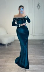 ماکسی مخمل یقه دلبری مرواریدی کد 11091 - Image 5