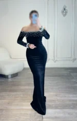 ماکسی مخمل یقه دلبری مرواریدی کد 11091 - Image 3