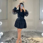 ست سه تیکه تاپ و دامن و رویه کد 3104