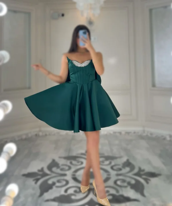 پیراهن عروسکی جلو نگین کد 4022030