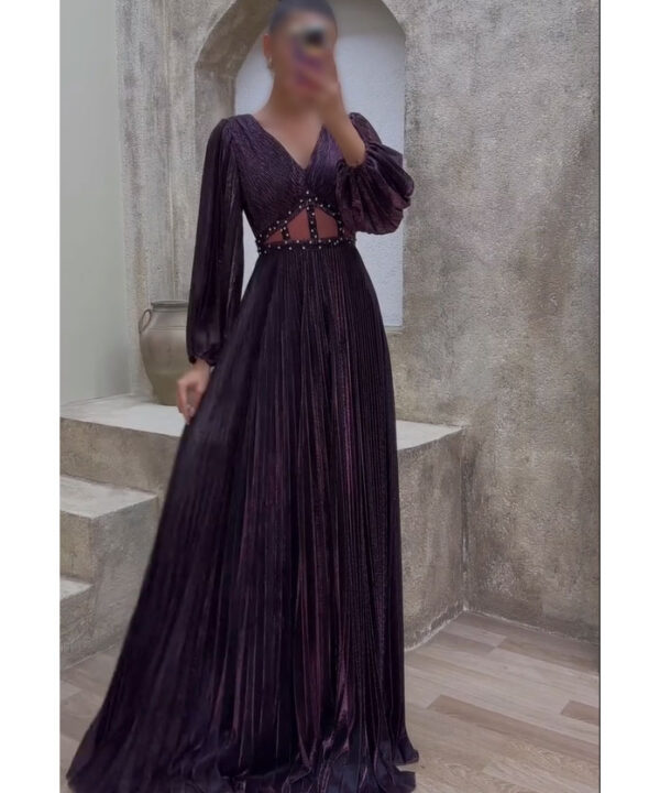 پیراهن ماکسی آستین دار کد 2914