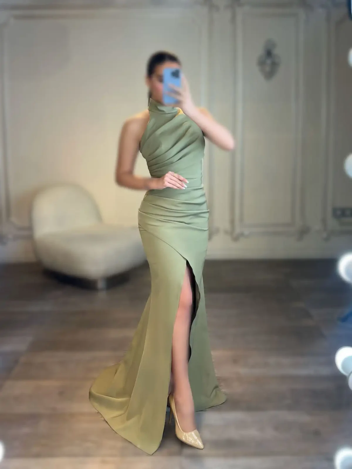ماکسی یقه بسته آستین حلقه ای کد 2761 - Image 2