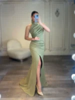 ماکسی یقه بسته آستین حلقه ای کد 2761 - Image 2
