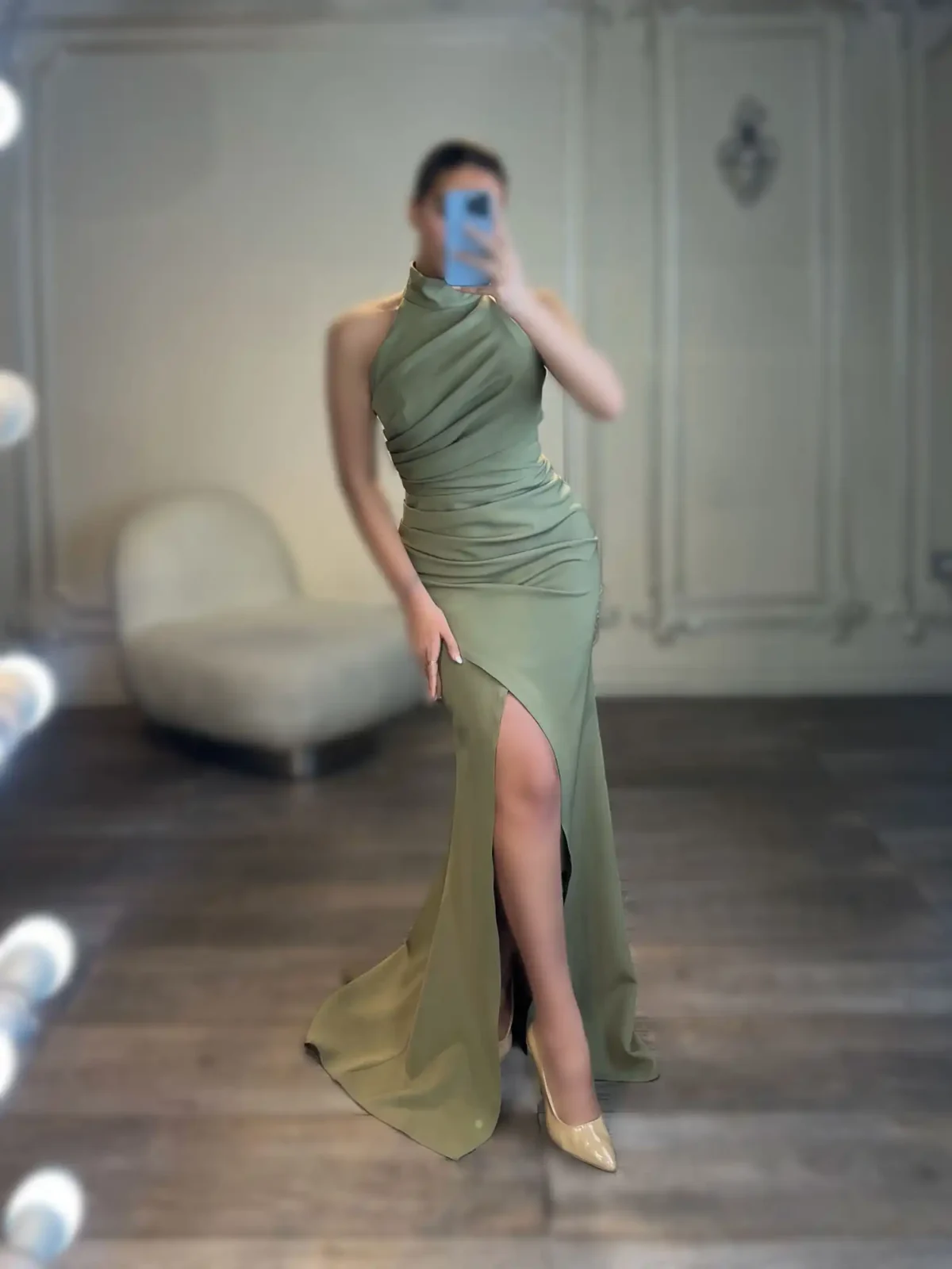 ماکسی یقه بسته آستین حلقه ای کد 2761 - Image 1