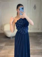 ماکسی دکلته پلیسه سینه گل کد AA73 - Image 3