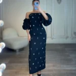 میدی دکلته کار شده آف شولدر کد 2859