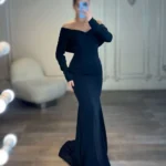 ماکسی دکلته آستین دار کد AA44