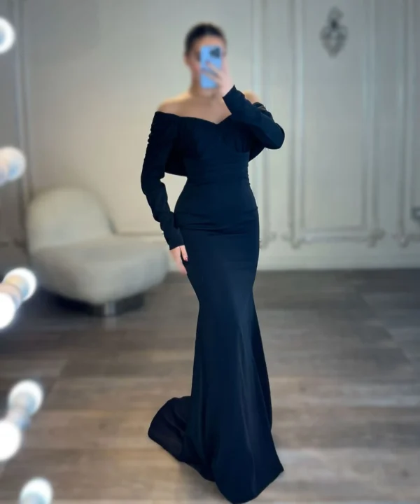 ماکسی دکلته آستین دار کد AA44