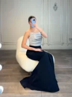 ماکسی بالا ساتن دو رنگ کد 2784 - Image 4