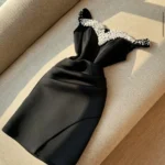 پیراهن کوتاه غواصی مرواریدی کد 4032050