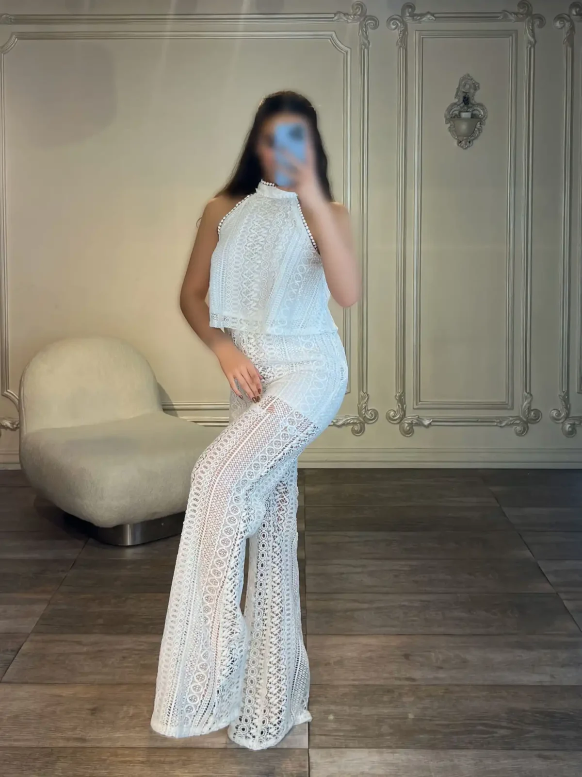 تاپ و شلوار دانتل کد 4035008 - Image 5