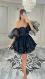 پیراهن عروسکی توری آستین دار کد 2963 - Image 7