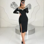 میدی آستین بلند مرواریدی کد 11095