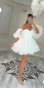 پیراهن عروسکی توری آستین دار کد 2963 - Image 9