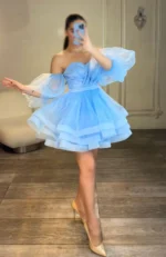 پیراهن عروسکی توری آستین دار کد 2963 - Image 5