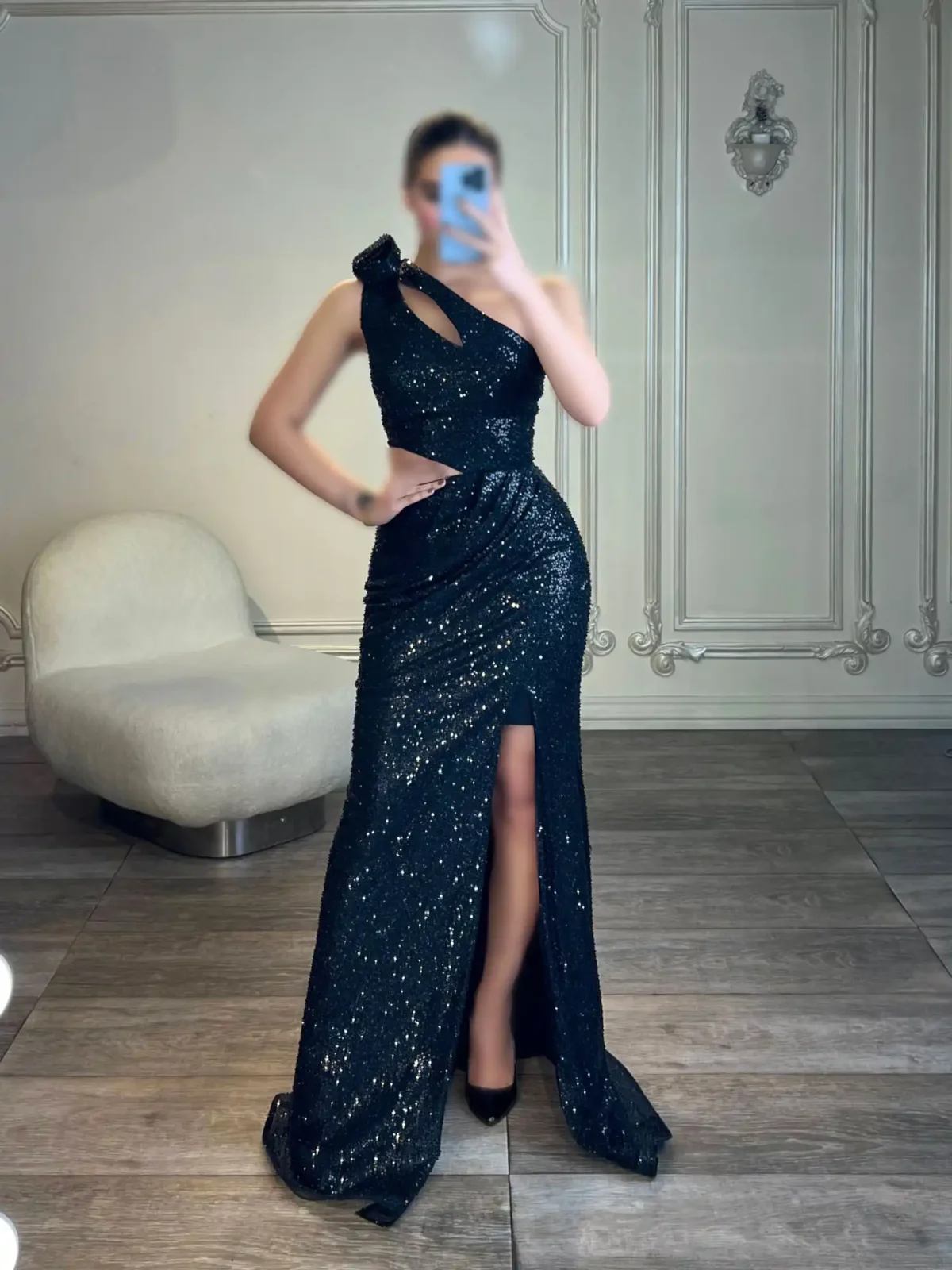 ماکسی یقه رومی پولکی کد Y76 - Image 1