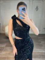 ماکسی یقه رومی پولکی کد Y76 - Image 3