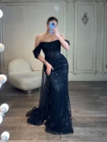 ماکسی دکلته آف شولدر پولکی کد w58/2