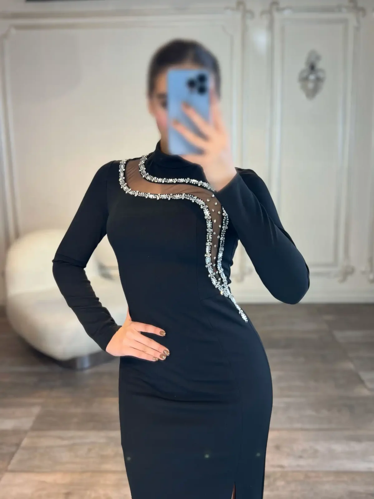 ماکسی پوشیده جلو سینه سنگ کد 11093 - Image 3