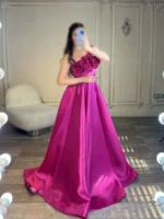ماکسی یقه گلدار رومی کد Y75 - Image 3