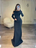 ماکسی دکلته آستین ساتن جدا کد AB88