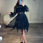 میدی آستین دار پر کد 2988