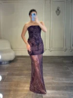 پیراهن دامن گیپور خوشه ای کد 3050 - Image 5