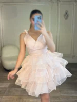 پیراهن عروسکی پفی پشت باز کد 2591 - Image 2