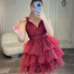 پیراهن عروسکی پفی پشت باز کد 2591