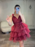 پیراهن عروسکی پفی پشت باز کد 2591