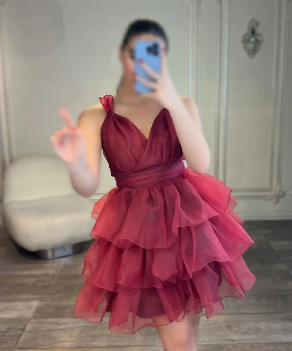 پیراهن عروسکی پفی پشت باز کد 2591