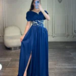 ماکسی ساتن کمر کار شده کد 10387