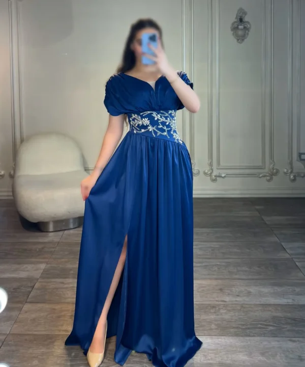 ماکسی ساتن کمر کار شده کد 10387