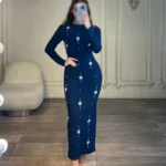 ماکسی پوشیده سنگدوزی کد 10526