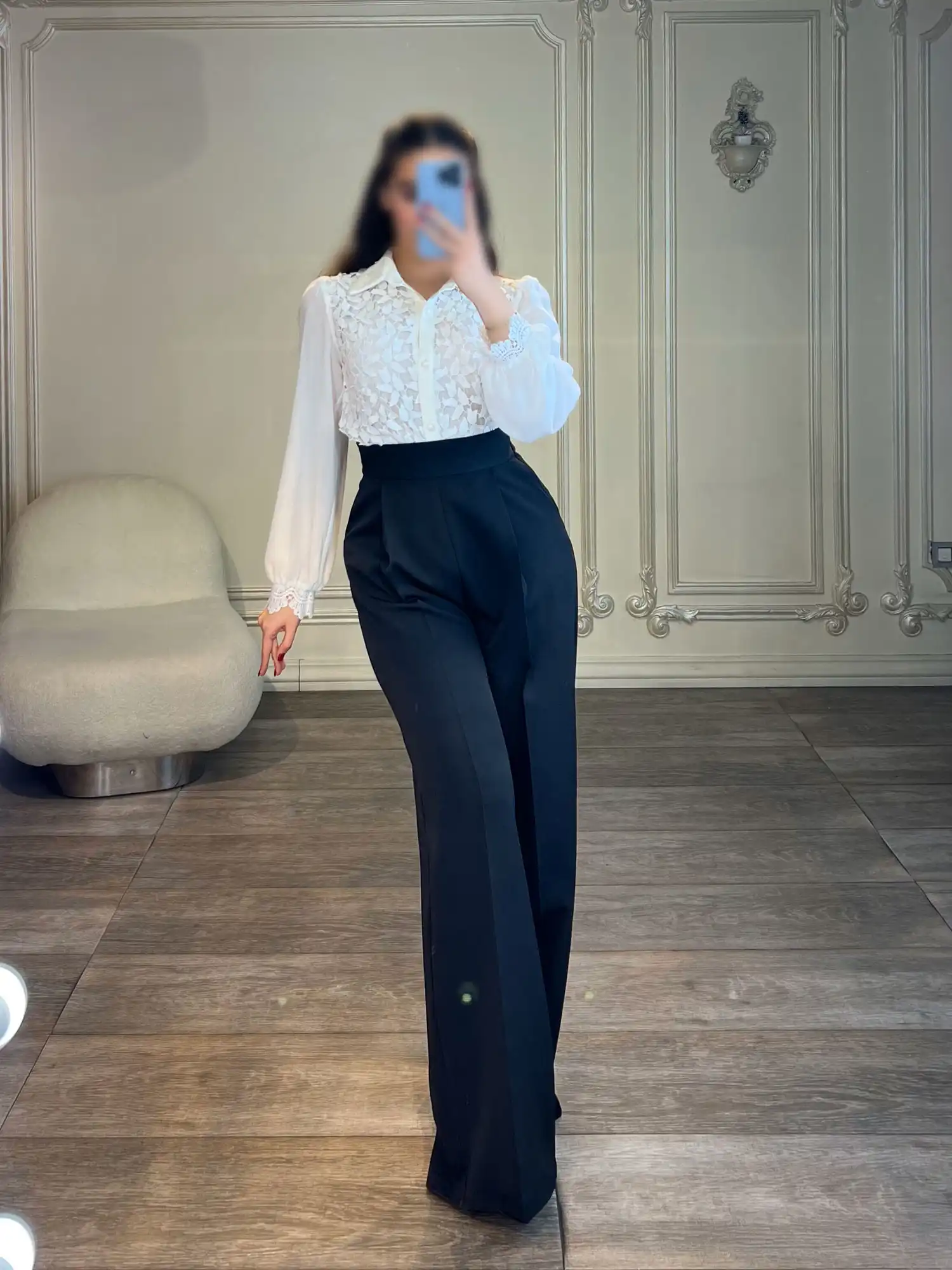 IMG_7674 شومیز گیپور کد 4034021 - Image 1