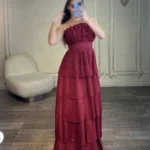 ماکسی دکلته پلیسه چین دار کد 3210